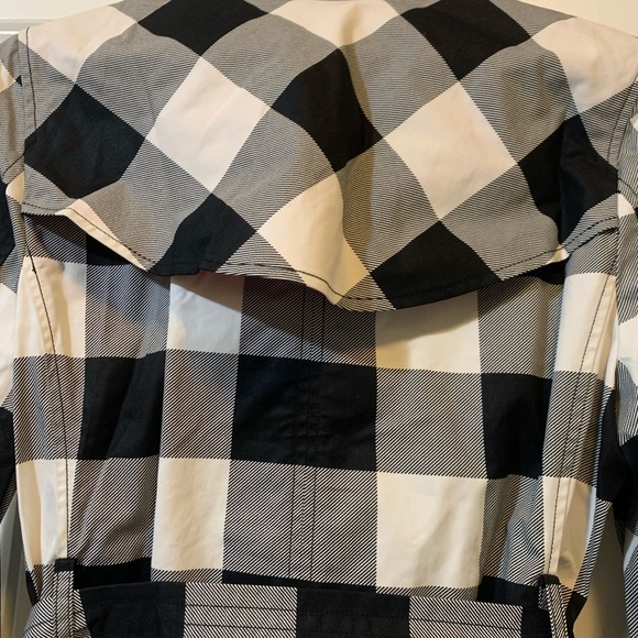 Charter Club Double Breasted Black and White Trench Coat - Picture 3 of 3